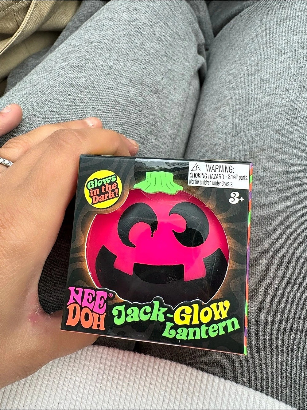 NWT TikTok viral NeeDoh Jack-Glow Lantern Pink & Green